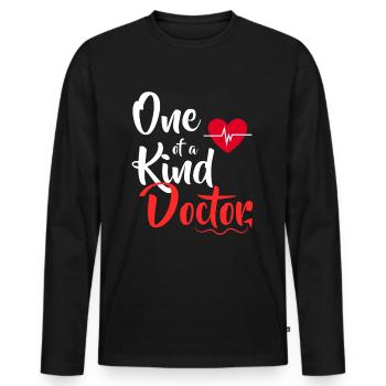 Enfant docteur docteur docteur docteur occupation profession doc cadeau - T-shirt manches longues Premium bio Homme - noir - Devant - Nico (187cm)