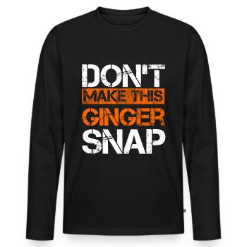 Redhead Ginger Ginger Redhead Gift - Men's Premium Organic Long Sleeve Shirt - black - Front - Nico (187cm)