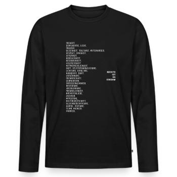 Rechts Ist Es Einsam Links Politik Liebe Geschenk - Männer Premium Bio Langarmshirt - Schwarz - Vorne - Nico (187cm)