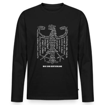 Wir Sind Deutschland Adler Wappen Respekt Geschenk - Männer Premium Bio Langarmshirt - Schwarz - Vorne - Nico (187cm)