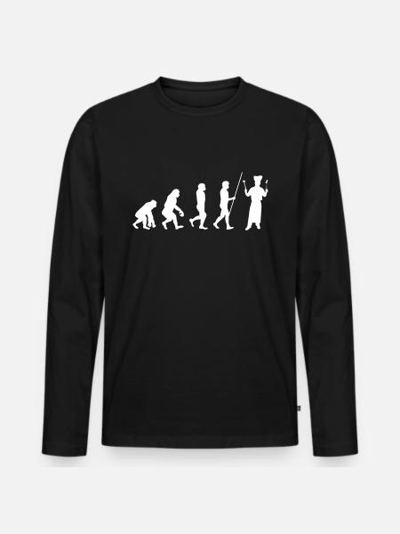 Cook Evolution Koch Köchin Kochen Chef Geschenk - Männer Premium Bio Langarmshirt - Schwarz