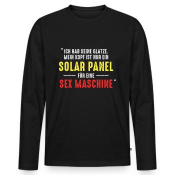 Ich Hab Keine Glatze Solar Panel Kahl Geschenk - Männer Premium Bio Langarmshirt - Schwarz - Vorne - Nico (187cm)