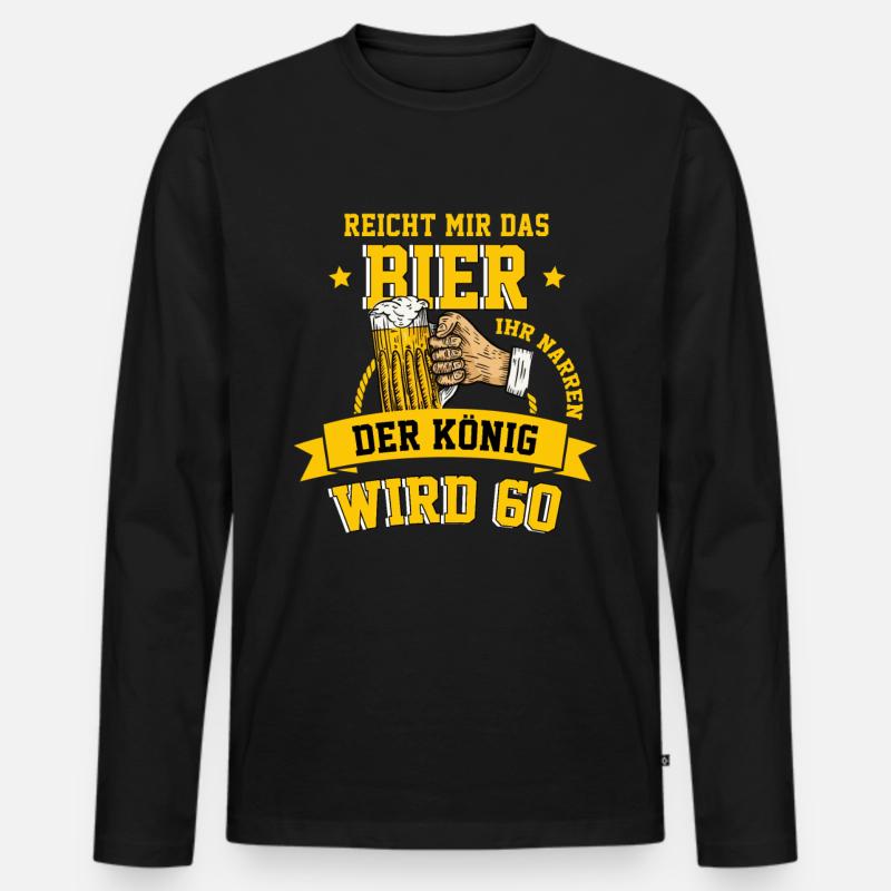 Der König Wird 60 Jahre 60. Geburtstag Geschenk - Männer Premium Bio Langarmshirt - Schwarz