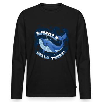 Whale, hello there! - Men's Premium Organic Long Sleeve Shirt - black - Front - Nico (187cm)