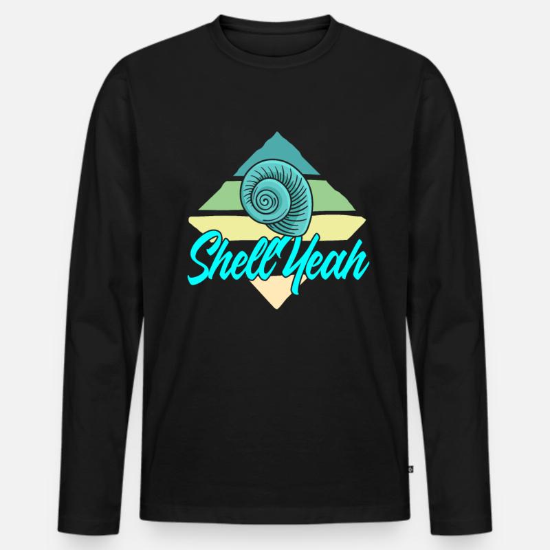 Shell yeah - Männer Premium Bio Langarmshirt - Schwarz