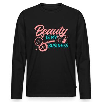 Beauty is my business - Design für Kosmetiker - Männer Premium Bio Langarmshirt - Schwarz - Vorne - Nico (187cm)