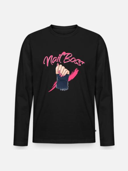 Nail Boss - nail design - Men's Premium Organic Long Sleeve Shirt - black