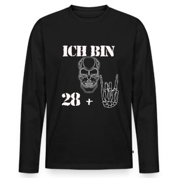 30. Geburtstag Geschenk Rocker Style Ich bin 28 + - Männer Premium Bio Langarmshirt - Schwarz - Vorne - Nico (187cm)