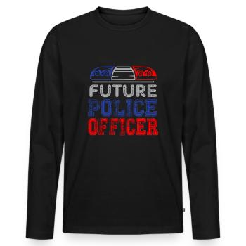 Future Police Officer - police officers police - Men's Premium Organic Long Sleeve Shirt - black - Front - Nico (187cm)
