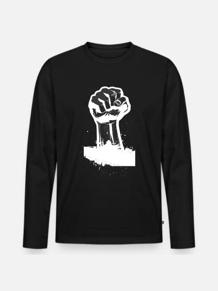 Revolution Faust Geschenk - Männer Premium Bio Langarmshirt - Schwarz