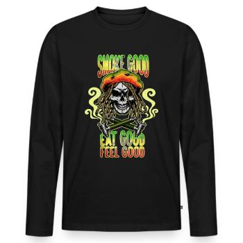 Weed Cannabis Marijuana Pot Geschenk - Männer Premium Bio Langarmshirt - Schwarz - Vorne - Nico (187cm)