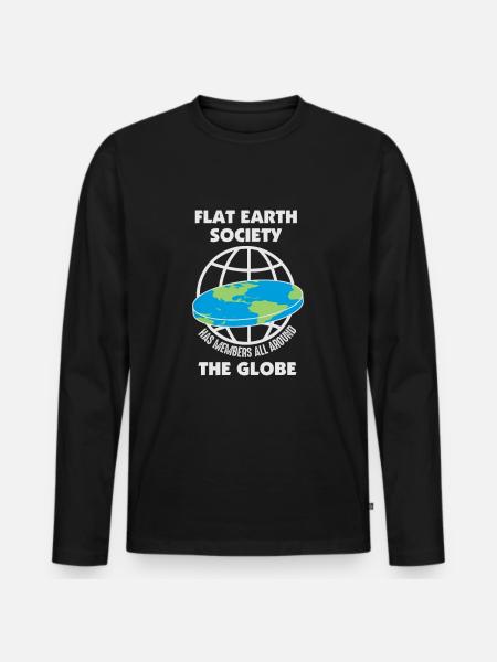 Société de la Terre plate - Théorie de la Terre plate - Premium økologisk langærmet T-shirt til mænd - sort