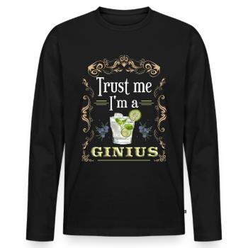 Amant drôle de gin disant faites-moi confiance, je suis un Ginius - T-shirt manches longues Premium bio Homme - noir - Devant - Nico (187cm)
