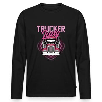 Truck driver gift idea - Men's Premium Organic Long Sleeve Shirt - black - Front - Nico (187cm)
