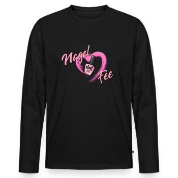 Nagel Fee - Nageldesign - Männer Premium Bio Langarmshirt - Schwarz - Vorne - Nico (187cm)