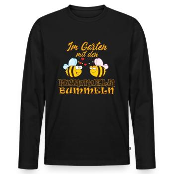 Gärtner Geschenkidee Garten Designs - Männer Premium Bio Langarmshirt - Schwarz - Vorne - Nico (187cm)