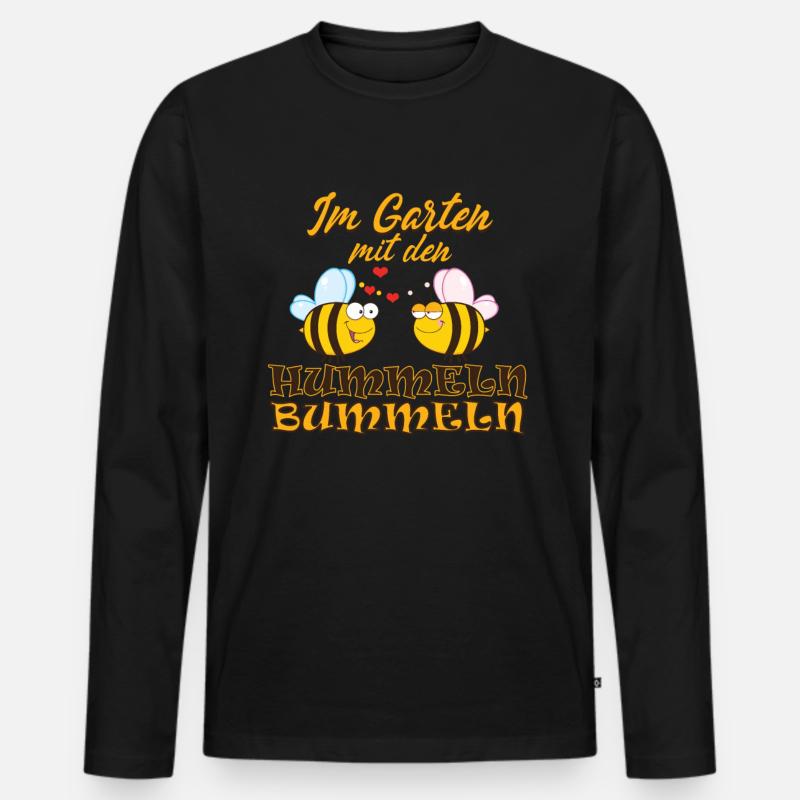 Gärtner Geschenkidee Garten Designs - Männer Premium Bio Langarmshirt - Schwarz