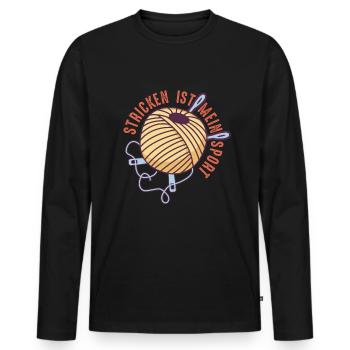 Stricken Häkeln und kreative Handarbeiten - Männer Premium Bio Langarmshirt - Schwarz - Vorne - Nico (187cm)