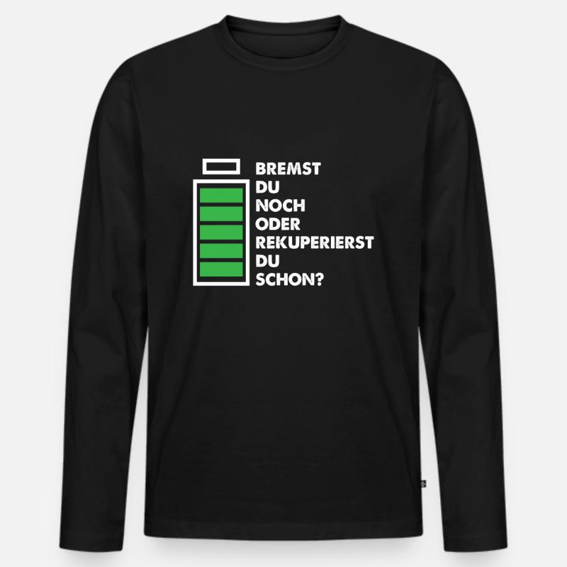 Elektroauto E-Auto Akku Rekuperieren Geschenk - Männer Premium Bio Langarmshirt - Schwarz