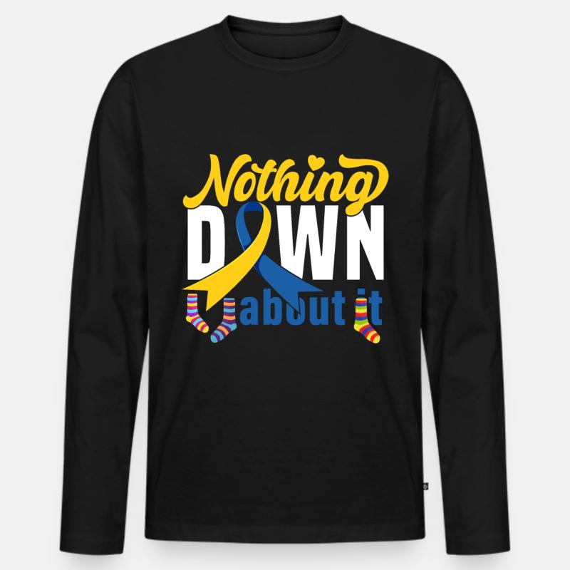 Down Syndrom Socke Geschenk - Männer Premium Bio Langarmshirt - Schwarz