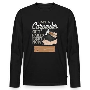 Tischler und Schreiner Geschenkidee Zimmerer - Männer Premium Bio Langarmshirt - Schwarz - Vorne - Nico (187cm)