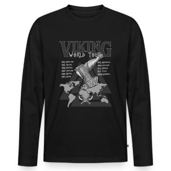 Viking Worldtour Design pour les fans vikings - T-shirt manches longues Premium bio Homme - noir - Devant - Nico (187cm)