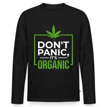 Nes Panic Its Organic Cannabis Cadeau - T-shirt manches longues Premium bio Homme - noir - Devant - Nico (187cm)