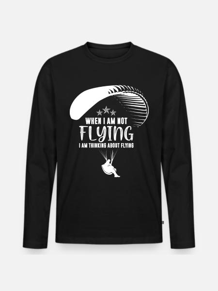 Paragliding tandem flight paragliding gift - Men's Premium Organic Long Sleeve Shirt - black