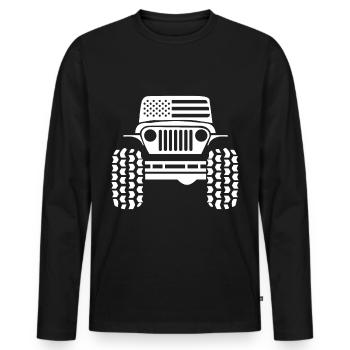 American SUV Gift - Men's Premium Organic Long Sleeve Shirt - black - Front - Nico (187cm)