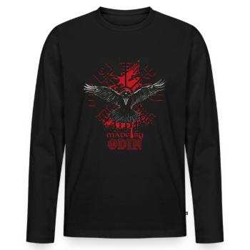 Design für Wikinger Kelten und Germanen Fans - Männer Premium Bio Langarmshirt - Schwarz - Vorne - Nico (187cm)