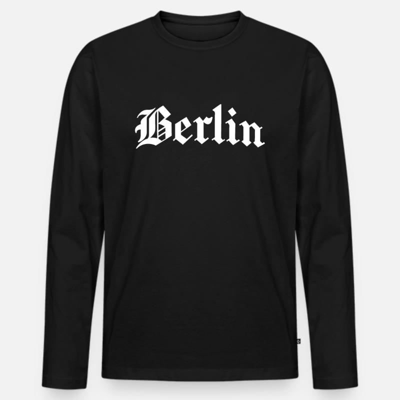 Berlin - Hauptstadt Berliner - Männer Premium Bio Langarmshirt - Schwarz
