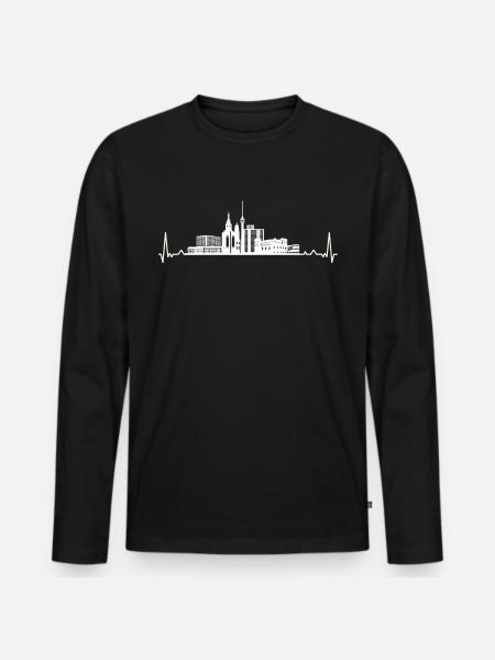 Stuttgart - City of Stuttgart skyline - Men's Premium Organic Long Sleeve Shirt - black