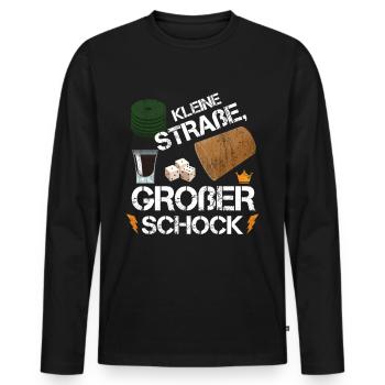 Kleine Straße Großer Schock Schocken Würfelspiel - Männer Premium Bio Langarmshirt - Schwarz - Vorne - Nico (187cm)