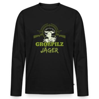Pilze sammeln Schwammerl suchen | für Pilzsammler - Männer Premium Bio Langarmshirt - Schwarz - Vorne - Nico (187cm)