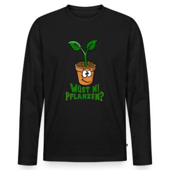 Gärtner Österreich Geschenkidee Garten Designs - Männer Premium Bio Langarmshirt - Schwarz - Vorne - Nico (187cm)