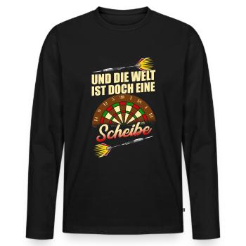 Deutsches Dartmer German Dart-Team - Dart - Männer Premium Bio Langarmshirt - Schwarz - Vorne - Nico (187cm)