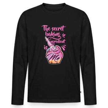 Baking as a passion baker or hobby baker - Men's Premium Organic Long Sleeve Shirt - black - Front - Nico (187cm)