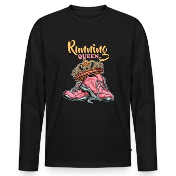 Course princesse course jogging - T-shirt manches longues Premium bio Homme - noir - Devant - Nico (187cm)