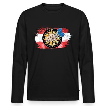Autriche Dartspieler Austrian Dart Team - Fléchettes - T-shirt manches longues Premium bio Homme - noir - Devant - Nico (187cm)