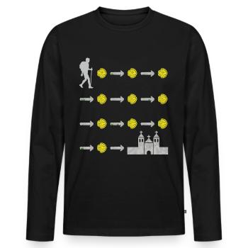 Camino de Santiago Way of St. James Pilgrim's Pilgrim's Way Pilgrims - Men's Premium Organic Long Sleeve Shirt - black - Front - Nico (187cm)