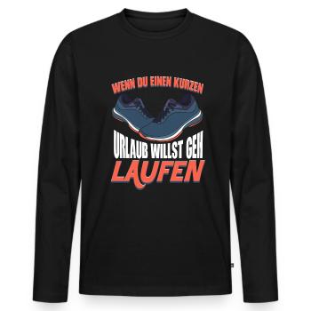 Go run - runners running running jogging - Men's Premium Organic Long Sleeve Shirt - black - Front - Nico (187cm)