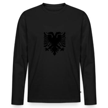 Albanischer Flagge - Adler Albanien Kosovo Albaner - Männer Premium Bio Langarmshirt - Schwarz - Vorne - Nico (187cm)
