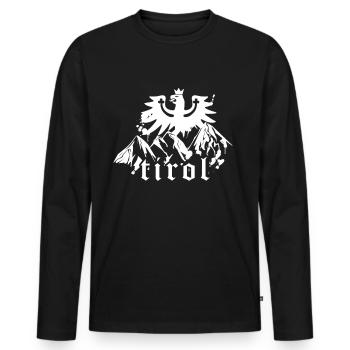 Tiroler Berge Adler - Tirol Urlaub - Männer Premium Bio Langarmshirt - Schwarz - Vorne - Nico (187cm)