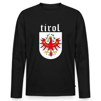 Tiroler Berge - Tirol Adler Flagge Urlaub - Männer Premium Bio Langarmshirt - Schwarz - Vorne - Nico (187cm)