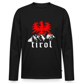 Tiroler Berge - Tirol Adler Flagge Urlaub - Männer Premium Bio Langarmshirt - Schwarz - Vorne - Nico (187cm)