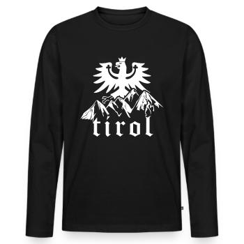 Tiroler Adler Tirol Berge - Männer Premium Bio Langarmshirt - Schwarz - Vorne - Nico (187cm)