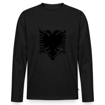 Albanian Eagle Flag Albania Kosovo Albanians - Men's Premium Organic Long Sleeve Shirt - black - Front - Nico (187cm)