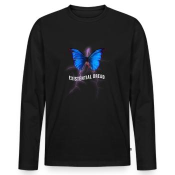 Existential Dread - Butterfly Aesthetic - Soft - T-shirt manches longues Premium bio Homme - noir - Devant - Nico (187cm)