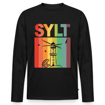 Ile Sylt- Sylt Vacances Souvenir - T-shirt manches longues Premium bio Homme - noir - Devant - Nico (187cm)