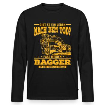 Baggerfahrer Baggern Bagger Baggerführer - Männer Premium Bio Langarmshirt - Schwarz - Vorne - Nico (187cm)